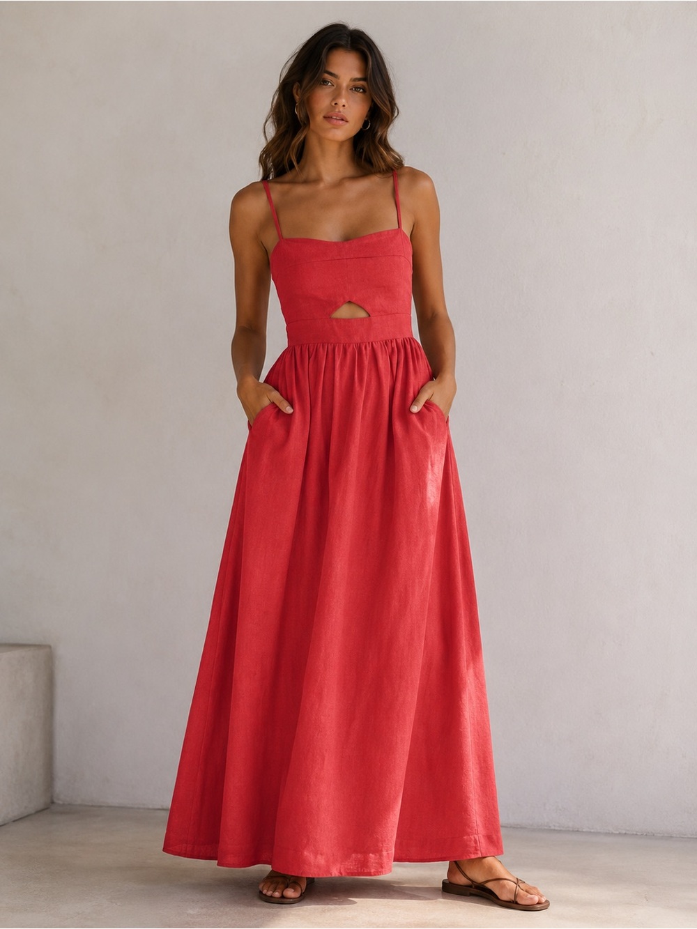 COMMENSE Cutout Maxi Dress